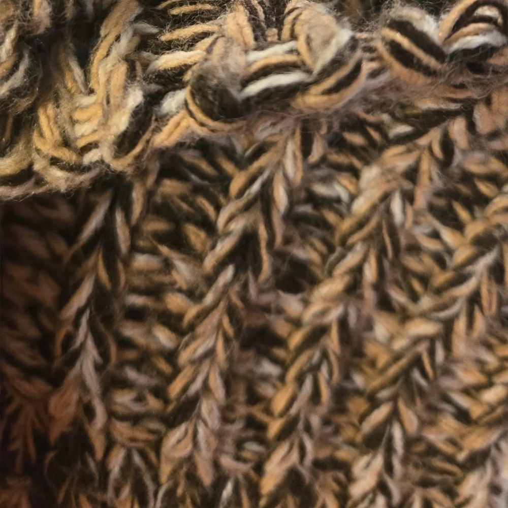 Vintage Necessary Objects Knit Brown Asymetric Turtleneck Sweater Sz M